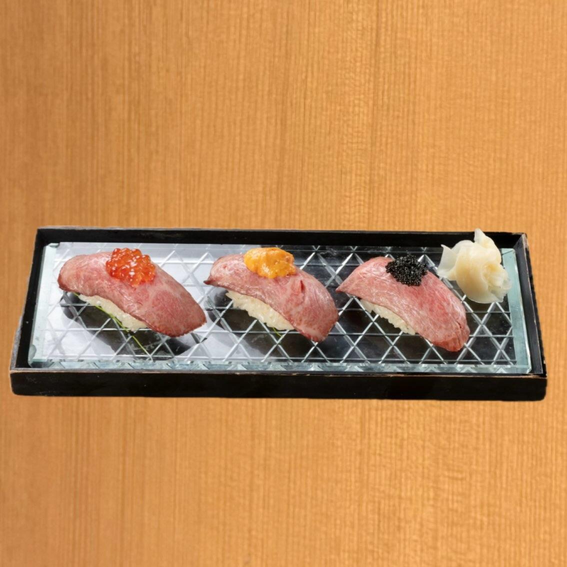 肉寿司3種盛り合わせ 金山/居酒屋/寿司/天ぷら