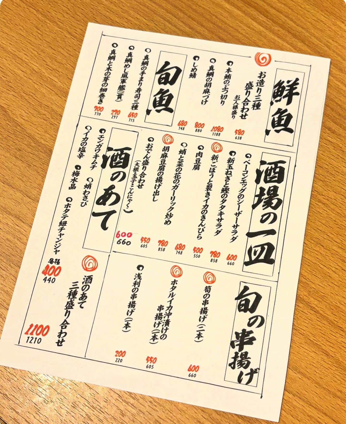 今月のおすすめメニューです！旬の鮮魚ご用意しております！！