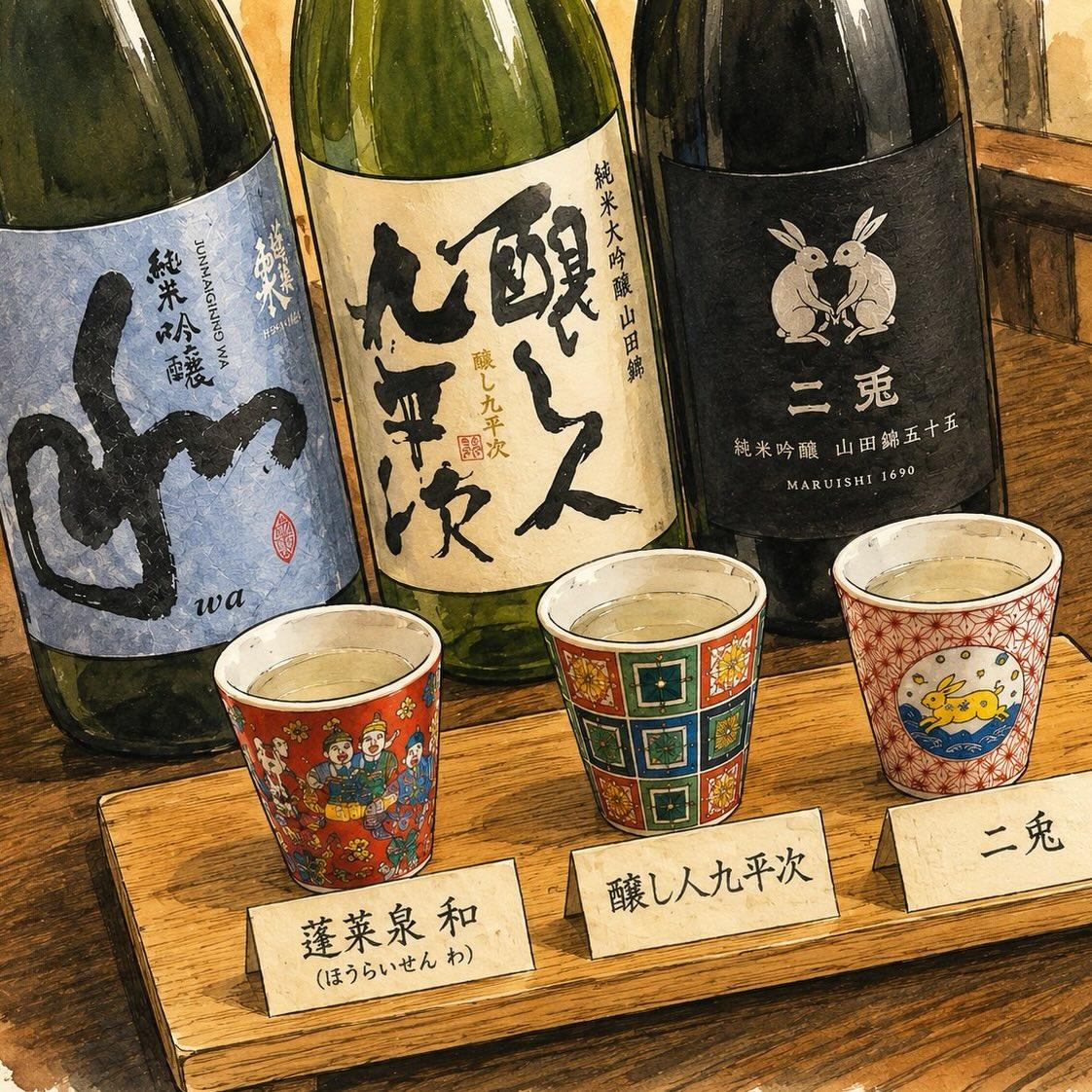 【愛知地酒三種飲み比べ】1,500円(税込)